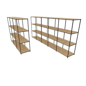 Praleira De Aço Reforçada Mini Porta Pallet 200x60x90 Estante Estoque Bandeja Crua Módulos Conjugados 3 + 5