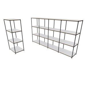 Praleira De Aço Reforçada Mini Porta Pallet 200x60x90 Estante Estoque Bandeja Branca 1 Módulo + 4 Módulos Conjugados