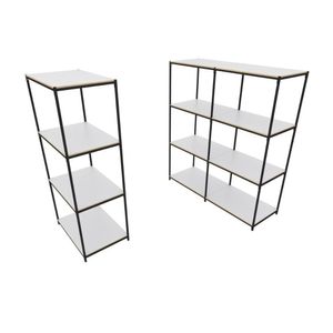 Praleira De Aço Reforçada Mini Porta Pallet 200x60x90 Estante Estoque Bandeja Branca 1 Módulo + 2 Módulos Conjugados