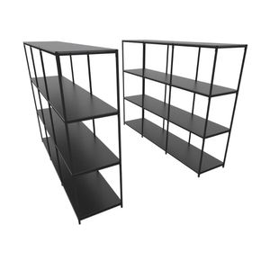 Praleira De Aço Reforçada Mini Porta Pallet 200x60x90 Estante Estoque Bandeja Preta Módulos Conjugados 3 + 3