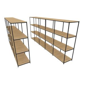 Praleira De Aço Reforçada Mini Porta Pallet 200x60x90 Estante Estoque Bandeja Crua Módulos Conjugados 4 + 5