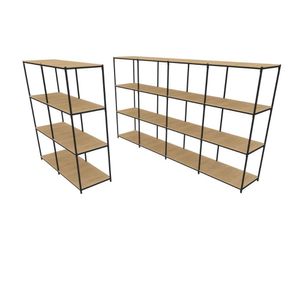 Praleira De Aço Reforçada Mini Porta Pallet 200x60x90 Estante Estoque Bandeja Crua Módulos Conjugados 2 + 4