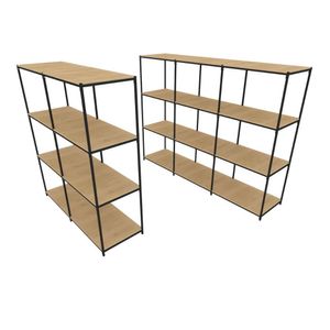 Praleira De Aço Reforçada Mini Porta Pallet 200x60x90 Estante Estoque Bandeja Crua Módulos Conjugados 2 + 3