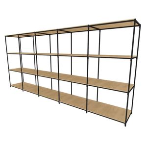 Praleira De Aço Reforçada Mini Porta Pallet 200x60x90 Estante Estoque Bandeja Crua 5 Módulos Conjugados