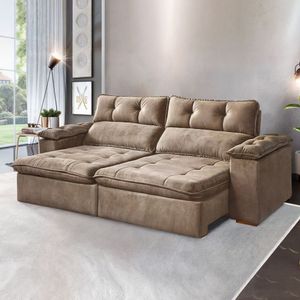 Sofá Retrátil E Reclinável 3 Lugares 250cm Vancouver Bege
