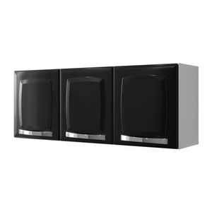 Armário Aéreo De Cozinha Preto 3 Portas