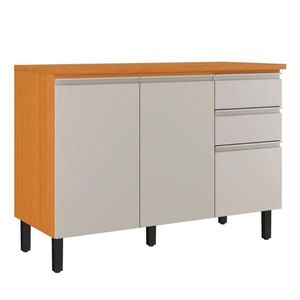 Balcão De Cozinha 3 Portas E 2 Gavetas Cinamomo E Off White Namur