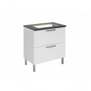 Balcão Cozinhas Itatiaia Tarsila Para Cooktop 4 Bocas 1 Porta Horizontal E 1 Gaveta Branco