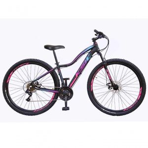 Bicicleta Aro 29 Ksw 2x9v Shimano Hidráulico Trava K7 11-40 - Preto-rosa E Azul - 17"
