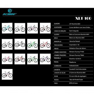 Bicicleta Aro 29 Ksw 24v Tourney Freio Hidraulico Trava E K7 - Preto-laranja E Vermelho - 19"