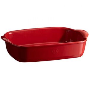 Travessa Retangular Em Cerâmica 42x28cm Emile Henry Vermelho