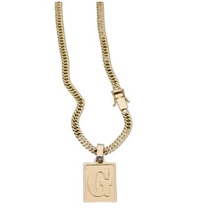Colar Grumet Duplo Pingente Letra Inicial Com G