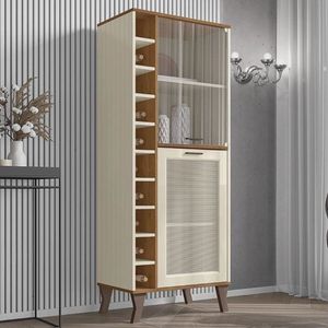 Cristaleira Arcade 2 Portas Nature/off White - Mobler