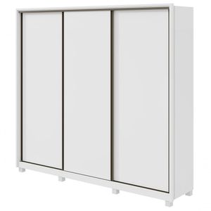 Guarda Roupa Casal 3 Portas De Correr 6 Gavetas 270 Spazio Sem Espelho Com Pés - Lopas Branco
