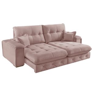 Sofá Retrátil Reclinável 250cm Istambul Yescasa Rose