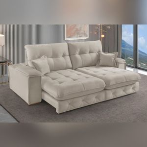 Sofá Retrátil Reclinável 250cm Istambul Yescasa Offwhite