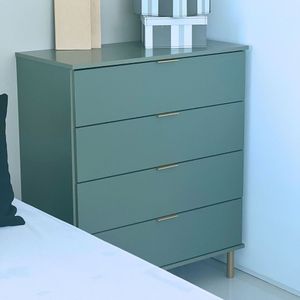 Cômoda 4 Gavetas Mdp-mdf Dm-242 Verde Oliva