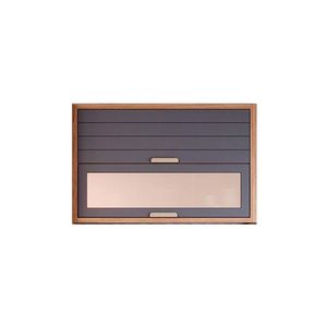 Armário Aéreo P/ Cozinha Eloise 2 Portas Basculante C/ Vidro Reflecta 120cm Freijo/titanium - Mgm