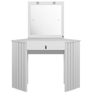 Penteadeira Camarim De Canto Com Espelho 1 Gaveta Glitter Branco Albatroz