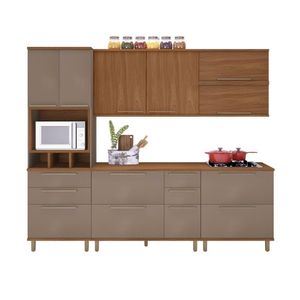 Cozinha Modulada Completa 6 Peças 10 Portas 6 Gavetas Madri Freijó-camurça