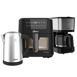 Kit Trio Oster Fritadeira Clear Chaleira Cafeteira 127V
