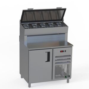 Balcão Condimentador Alto Refrigerado Venâncio 100cm Linha Prime Exterior Inox Interior Aluzinco 220v Pcfrhp10-39718