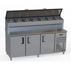 Balcão Condimentador Alto Refrigerado Venâncio 200cm Linha Prime Exterior Inox Interior Aluzinco 127v Pcfrhp20-39791