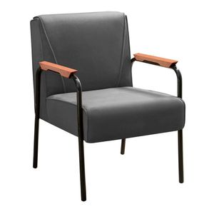 Conjunto Com 2 Poltronas E Namoradeira Decorativa Jade Sala De Estar Cinza Grafite