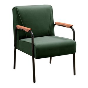 Kit 2 Poltronas Decorativas Jade Braços Fixo Verde