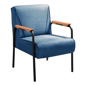 Kit 2 Poltronas Decorativas Jade Braços Fixo Azul