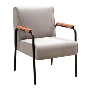 Kit 2 Poltronas Decorativas Jade Braços Fixo Cinza Capuccino