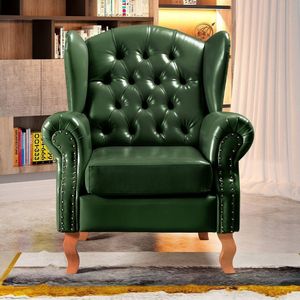Poltrona Chesterfield Imperador Decoração Retrô Vintage Verde