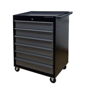 Conjunto 2 Carros Profissional 6 Gavetas 2 Bancada 200cm Para Ferramentas Presto Preto