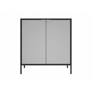 Balcão Alto Multiúso Itatiaia Smart - 2 Portas - Preto C/ Cinza Matte