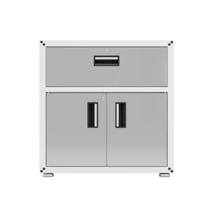 Balcão 2 Portas 1 Gaveta Branco E Cinza Itbe For Home