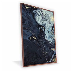 Quadro Marmorizado Chique Canvas Sem Vidro Tamanho-moldura 20x30 Caixa Cor Madeira