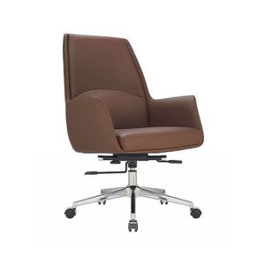 Cadeira De Escritório Office Diretor United Base Estrela Com Rodízios Pu Marrom G56 - Gran Belo