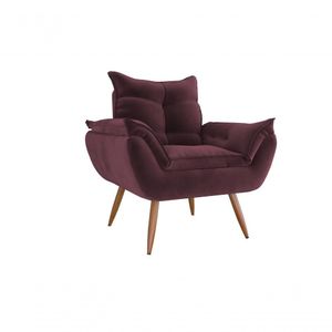Poltrona Decorativa Tóquio 1 Lugar Veludo Rosê Matrix