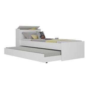 Bicama Com Baú Embutido Para Colchão 78x188cm Cookie Multimóveis Bb5009 Branco Branco