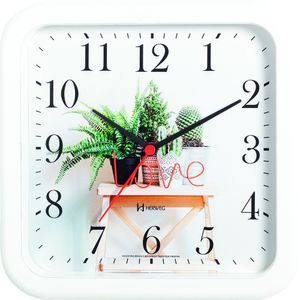 Relógio De Parede Quadrado Herweg 660053 23cm Branco