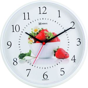 Relógio De Parede Herweg Cozinha Morangos 6693 Branco
