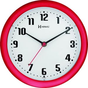 Relógio De Parede 22 Cm Herweg 6102 Diversas Cores Vermelho