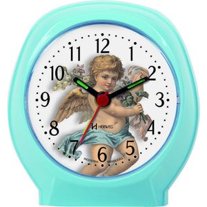 Relógio Despertador Quartz Anjinho Pequeno Herweg 2640 Azul