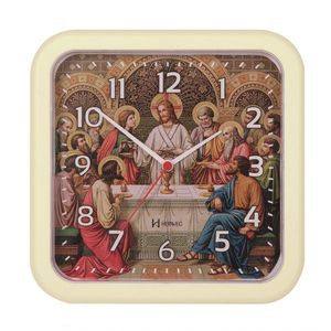 Relógio Parede 23 Cm Santa Ceia Tic-tac Herweg 6696 Marfim