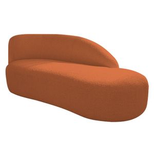 Divã Recamier Curvo Luna 140cm Lado Direito Suede - Doce Sonho Móveis Cor Terracota