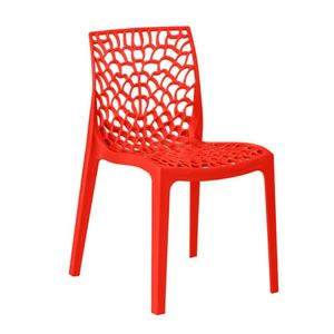 Cadeira De Jantar Gruvyer Design Em Polipropileno - Vermelho