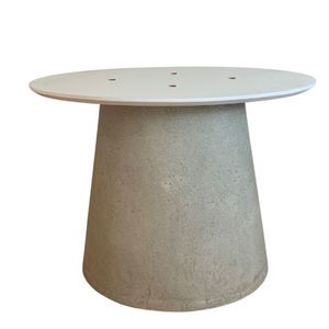 Base De Mesa De Jantar Cone Oval Concreto Maciço P/ Tampo De 160x90 Cm Até 180x100 Cm Cor Cinza