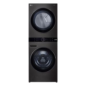 Lavadora e Secadora Elétrica Smart LG WashTower 17kg Aço Escovado Preto com Inteligência Artificial AIDD WK17BS6A 220V