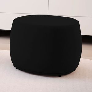 Puff Decorativo Living Aisha Orgânico Suede Preto - Desk Design