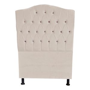 Cabeceira De Cama Box Princesa Solteiro 90 Cm Botão Strass Suede Porcelana Eli Móveis